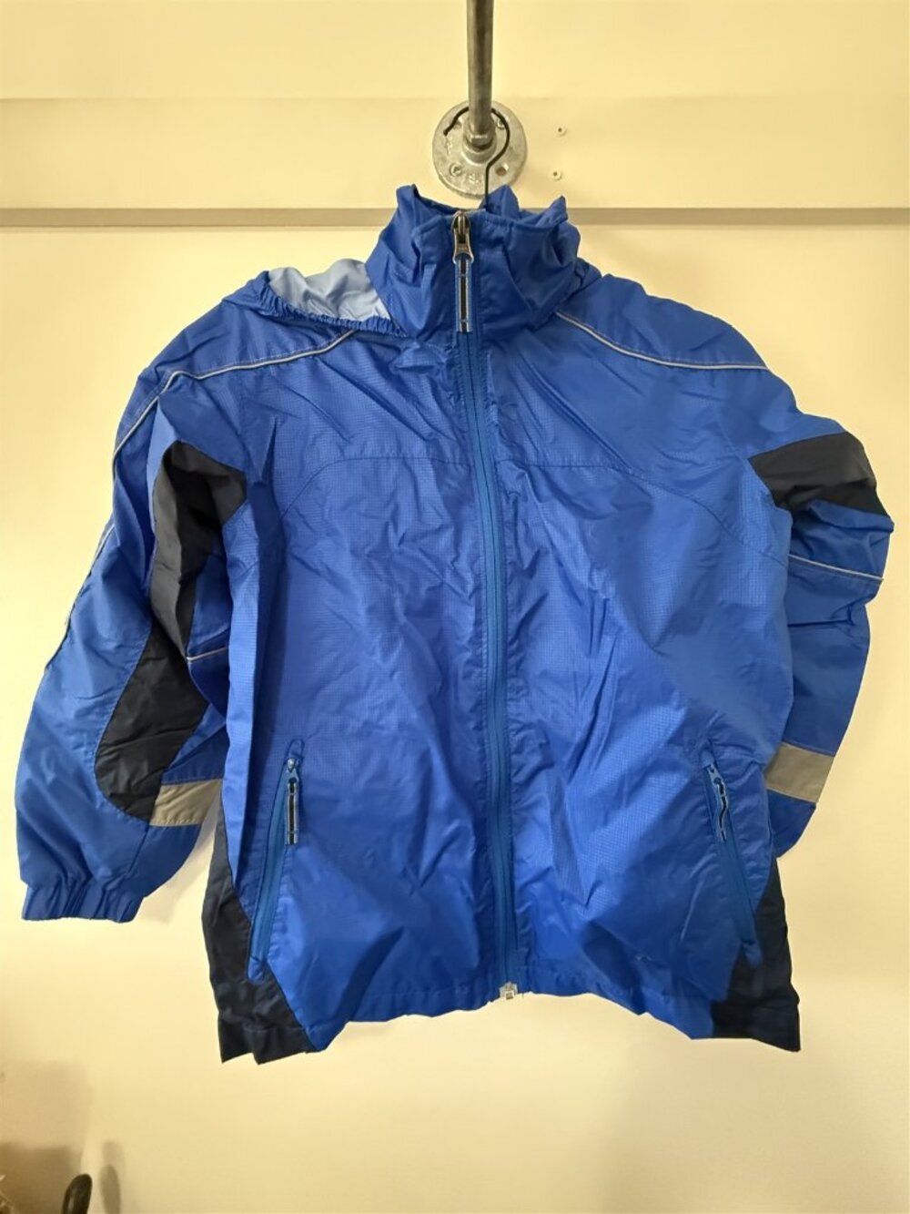 Columbia Jacket Windbreaker Hooded Lightly Lined Blue Youth Size 10/12